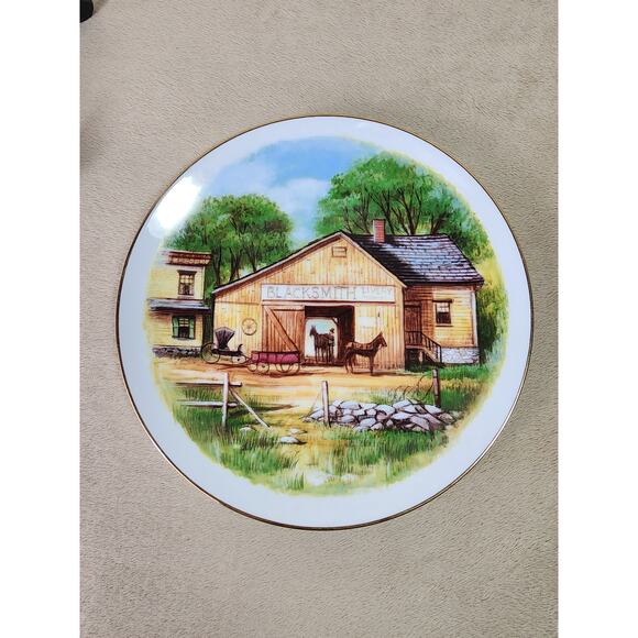 Country Living Legacy Plate Collector Wall Decor Porcelain 8 1/2" Gold Trim Vtg - Picture 9 of 12
